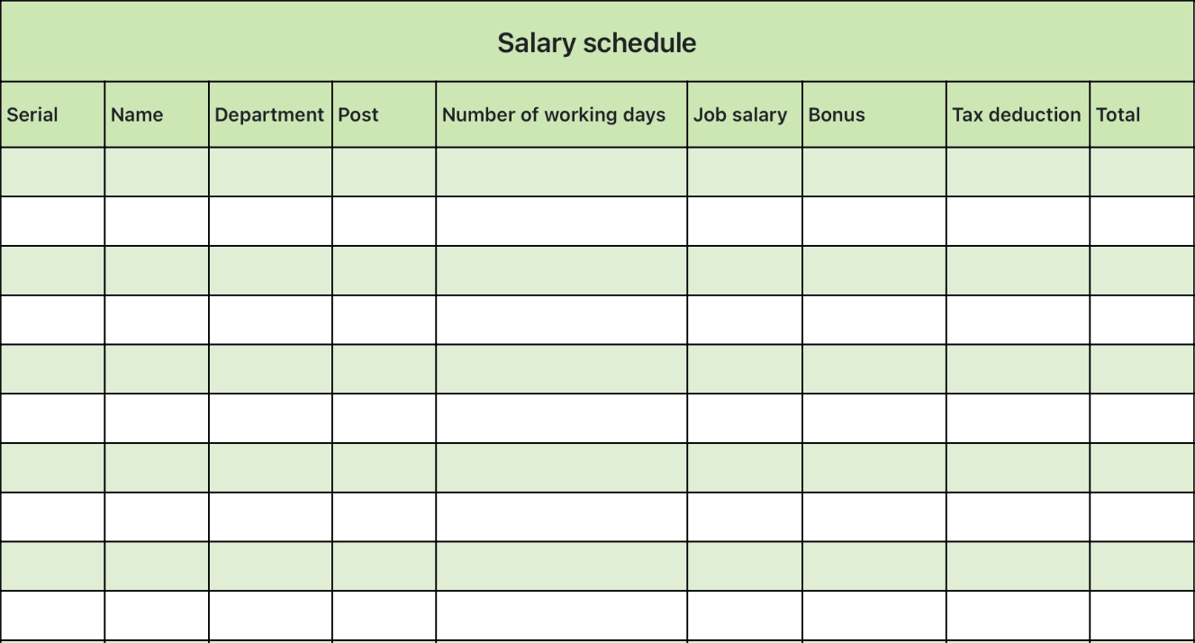 Salary schedule 2